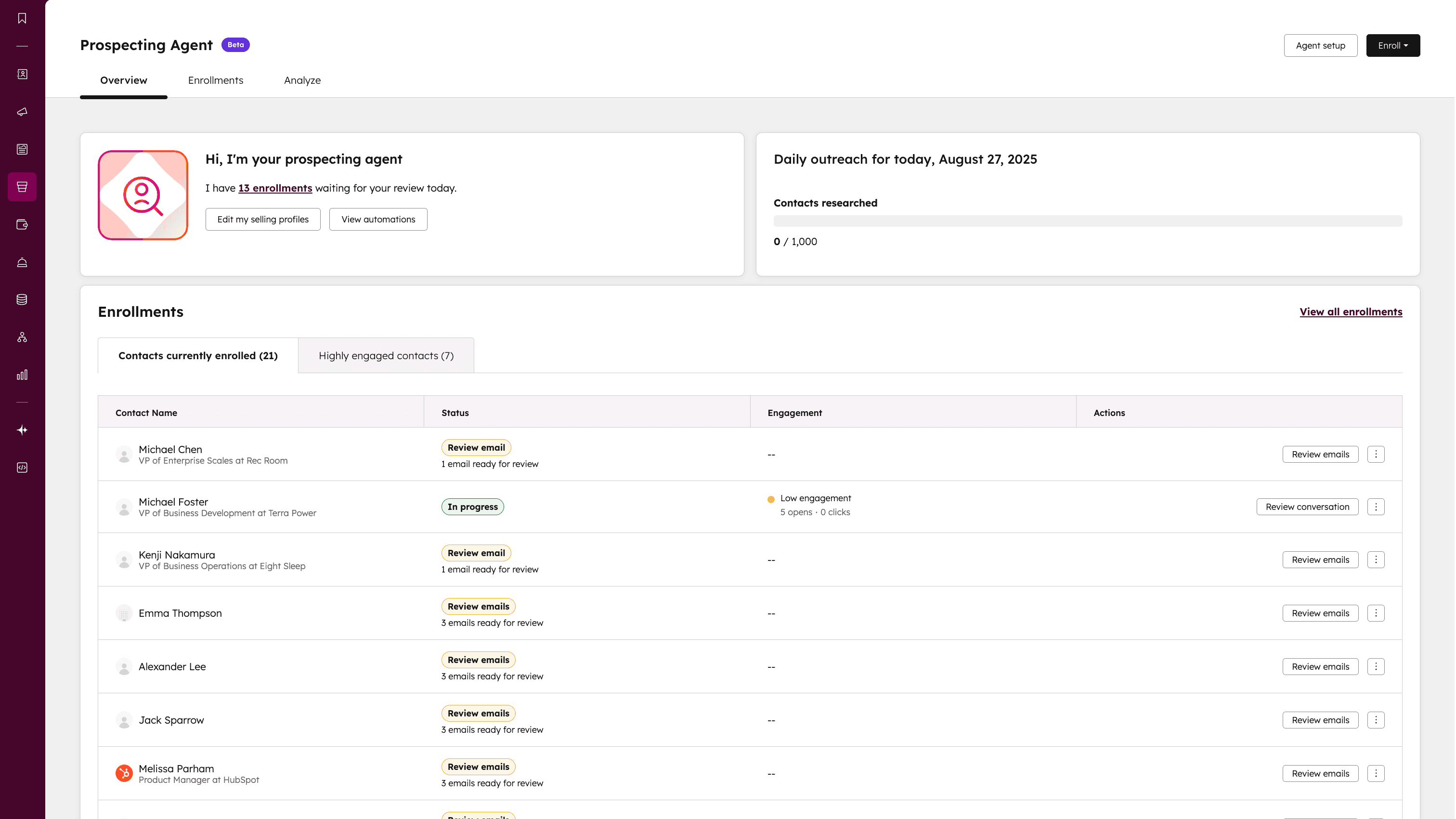 prospecting agent app