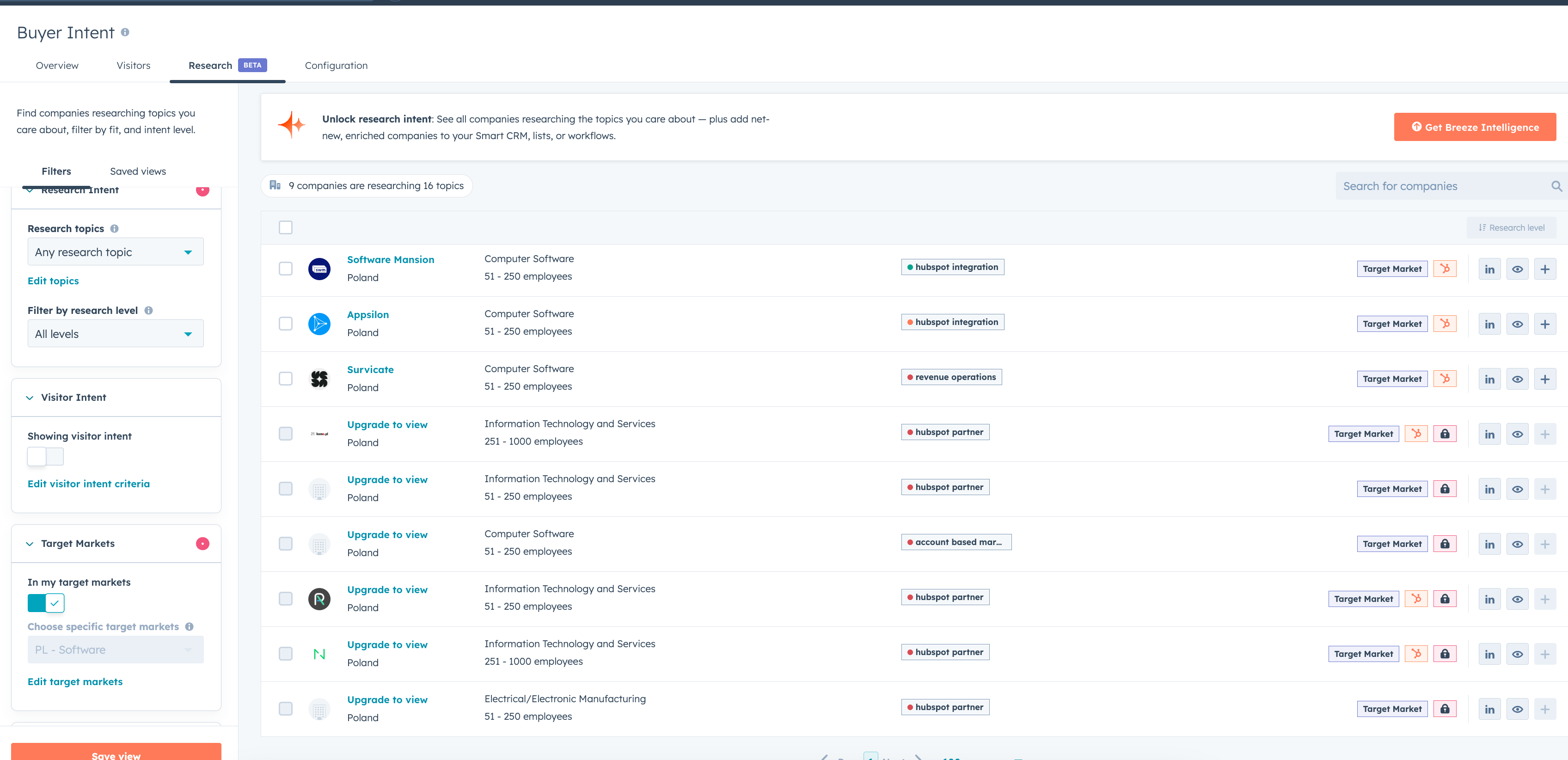 HubSpot Account-Based Marketing: Buyer intent feature in HubSpot