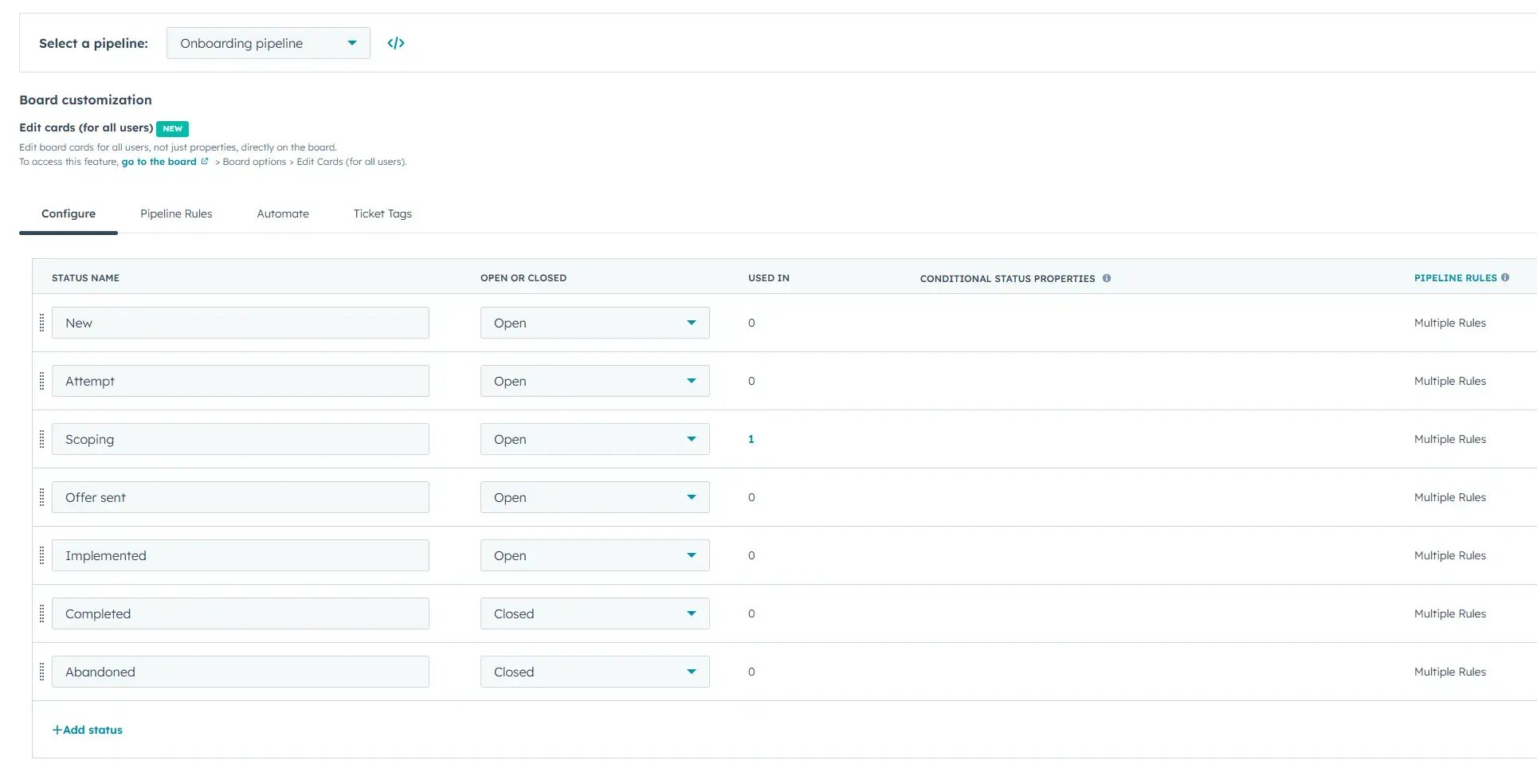 Pipeline Onboarding shoper