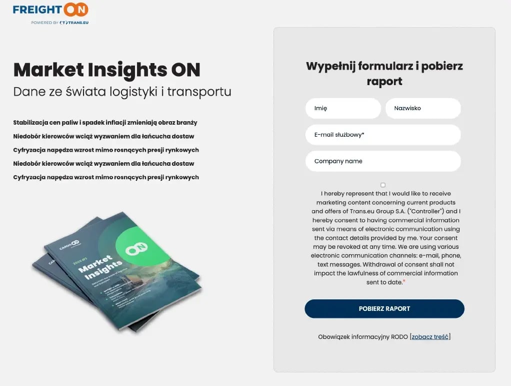 Trans.EU - Landing page template