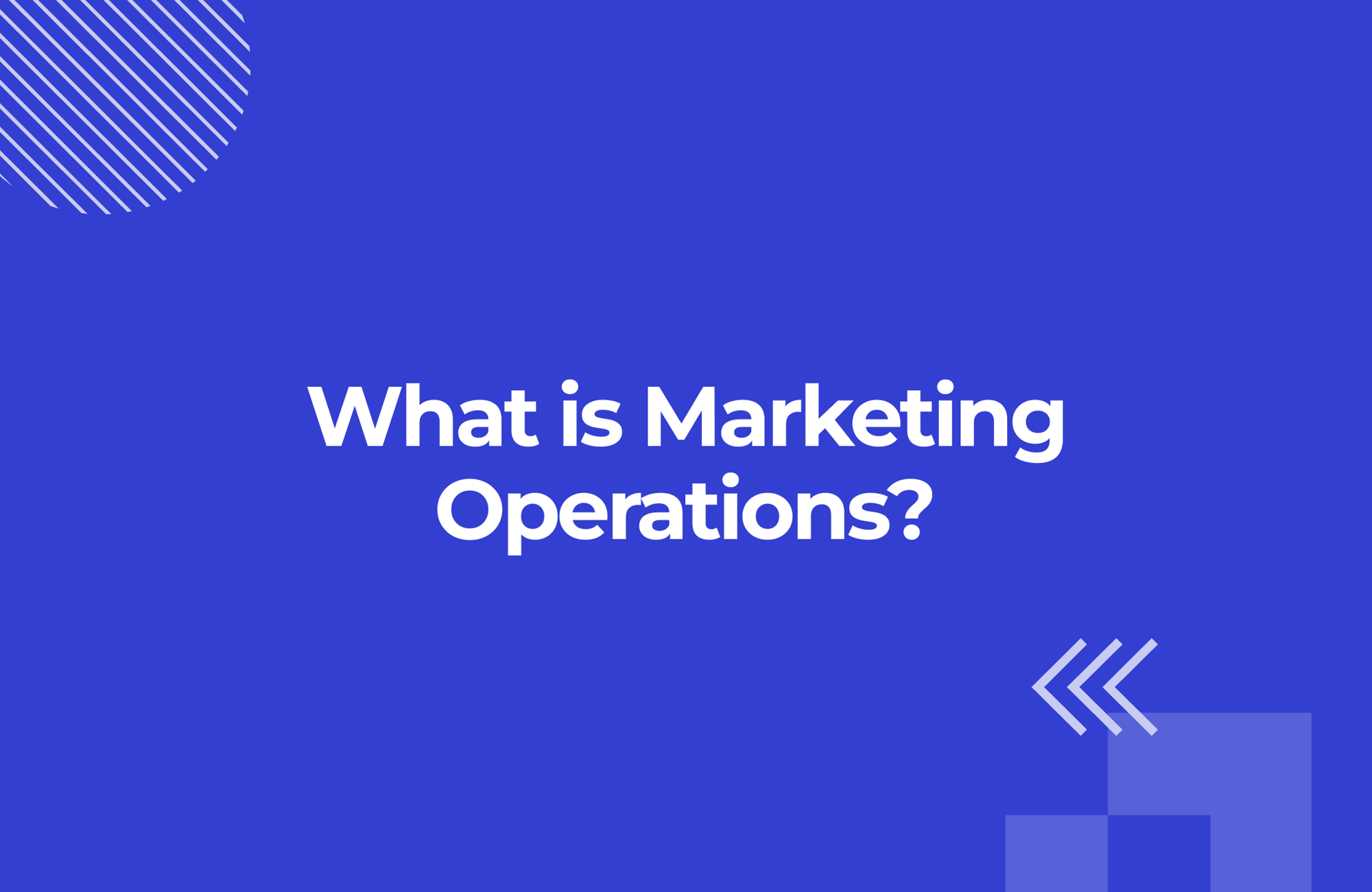 What is marketing operations