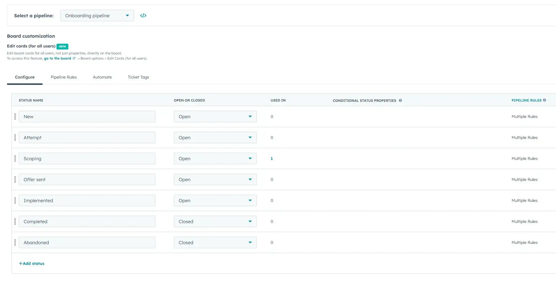 Pipeline Onboarding shoper